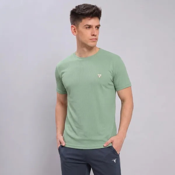 Green_Ribbed___Regular_Fit_Crew_Neck_T-Shirt_For_Men
