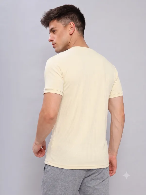 Cream___Regular_Fit_Round_Neck_T-Shirt_For_Men