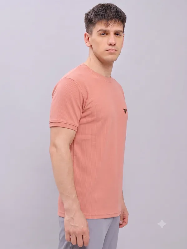 Coral_Ribbed___Regular_Fit_Crew_Neck_T-Shirt_For_Men