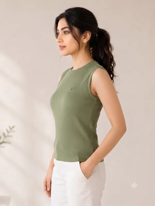 Women_Ribbed__Crop_Top_tank_top_Sando_Edge_Notch_Neck