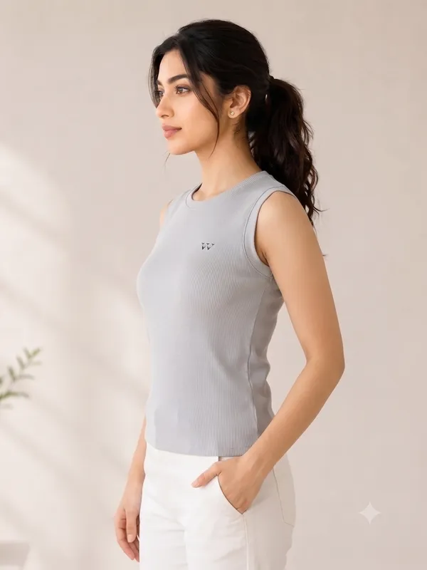 Women_Ribbed__Crop_Top_tank_top_Sando_Edge_Notch_Neck