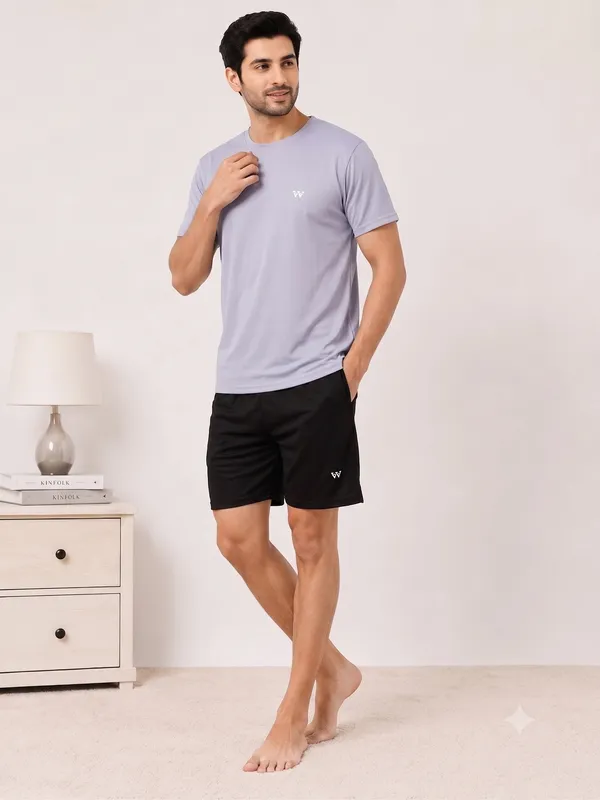 Lavender__Relaxed_Fit_T-Shirt_And_Shorts_Set_For_Men