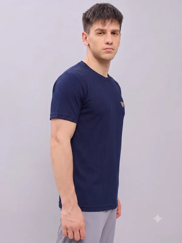 Navy_Blue___Ribbed_Crew_Neck_T-Shirt_For_Men