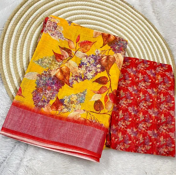 Yellow_Pure_Jamdhani_Cotton_Saree_Matching_Blouse_Piece_For_Women