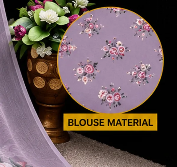 Lavender_Pure_Georgette_Saree_Matching_Blouse_Piece_For_Women