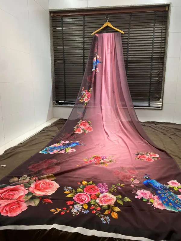 Mauve_Pure_Georgette_Saree_Matching_Blouse_Piece_For_Women