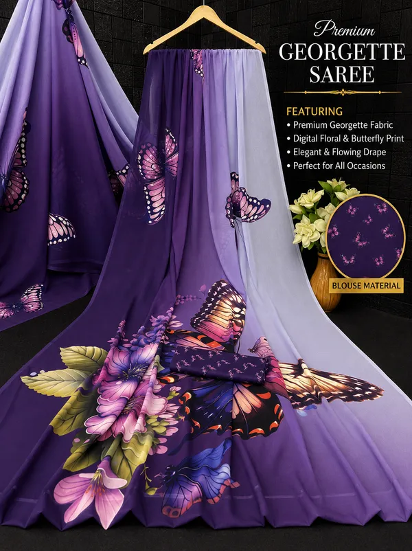 Purple_Pure_Georgette_Saree_Matching_Blouse_Piece_For_Women