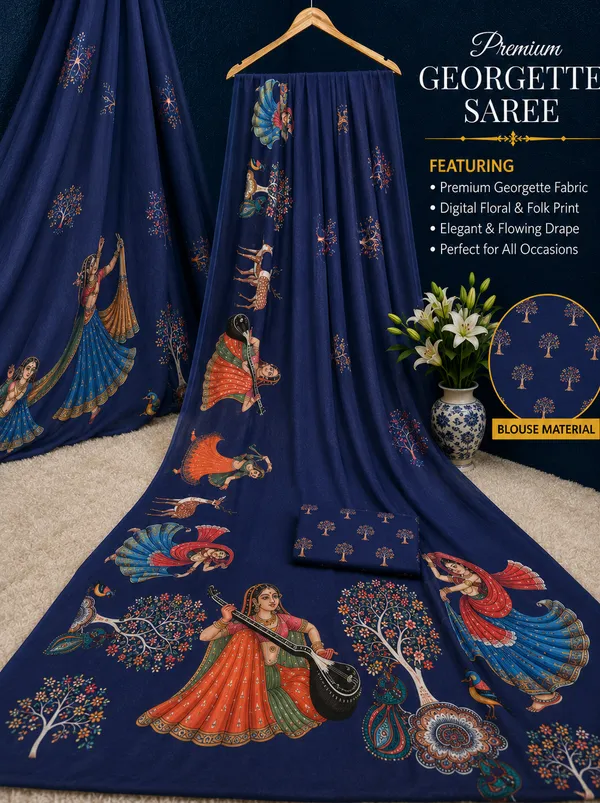 Navy_Blue_Moss_Silk_Crepe_Saree_Matching_Blouse_Piece_For_Women