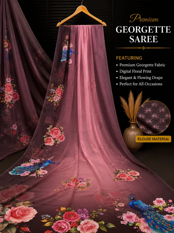 Mauve_Pure_Georgette_Saree_Matching_Blouse_Piece_For_Women