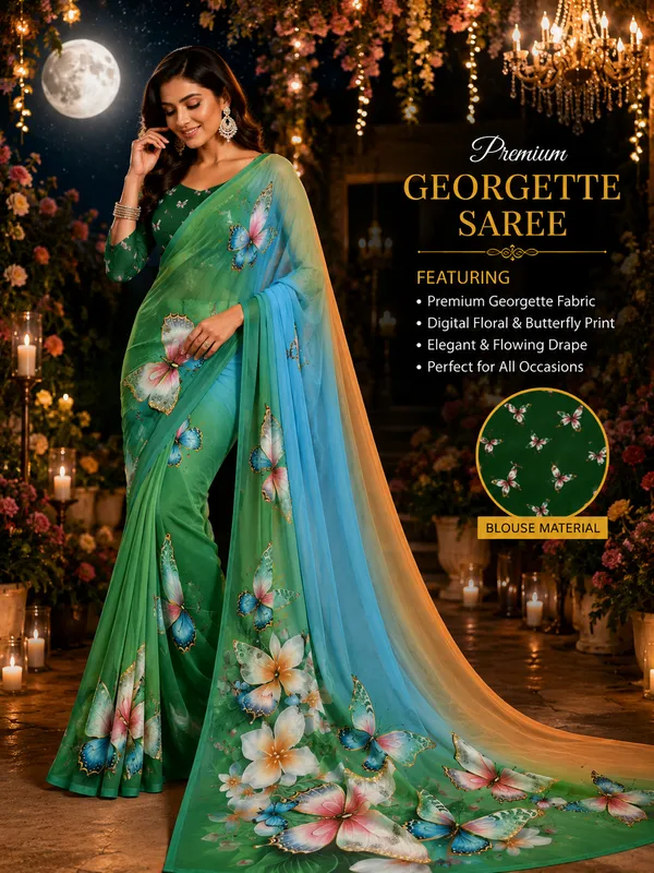 Pure_Georgette_Saree_Matching_Blouse_Piece_For_Women