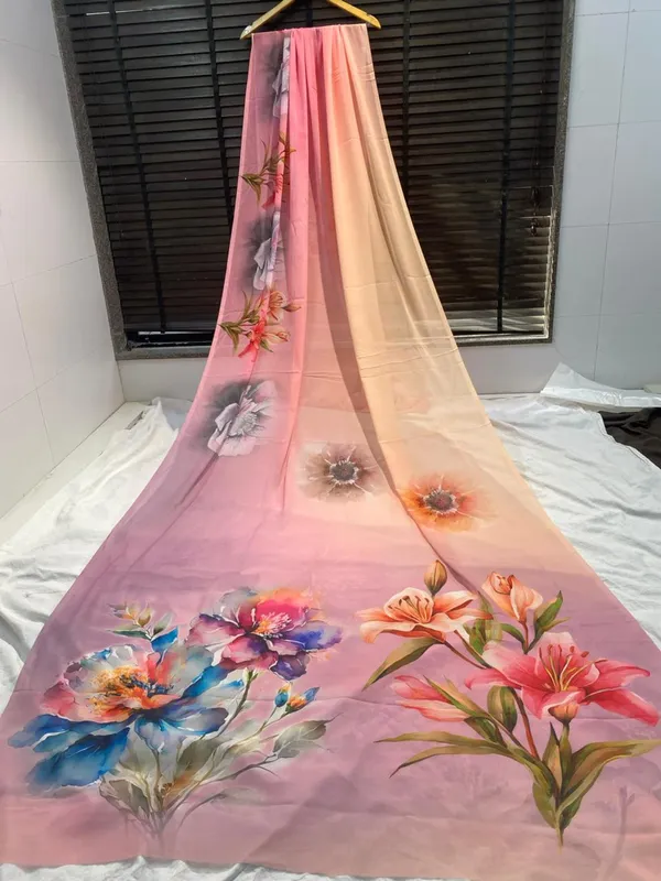 Pure_Georgette_Saree_Matching_Blouse_Piece_For_Women