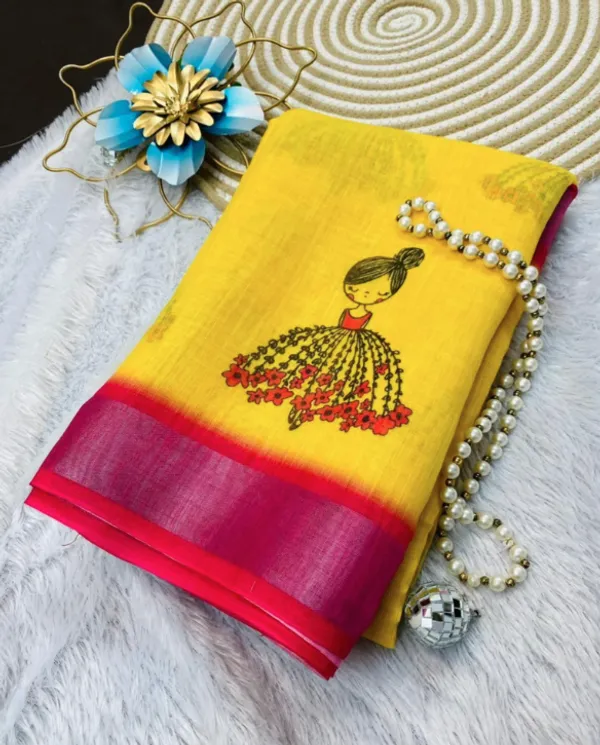 Yellow_Pure_Jamdhani_Cotton_Saree_Matching_Blouse_Piece_For_Women