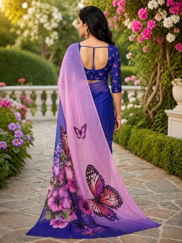 Purple_Pure_Georgette_Saree_Matching_Blouse_Piece_For_Women