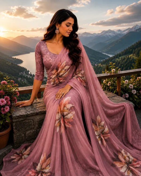 Light_Pink_Pure_Georgette_Saree_Matching_Blouse_Piece_For_Women