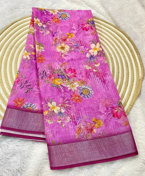 Pink_Pure_Jamdhani_Cotton_Saree_Matching_Blouse_Piece_For_Women