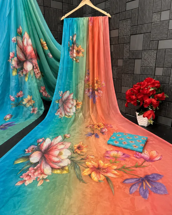 Pure_Georgette_Saree_Matching_Blouse_Piece_For_Women