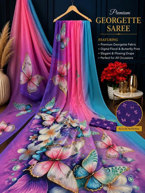 Pure_Georgette_Saree_Matching_Blouse_Piece_For_Women