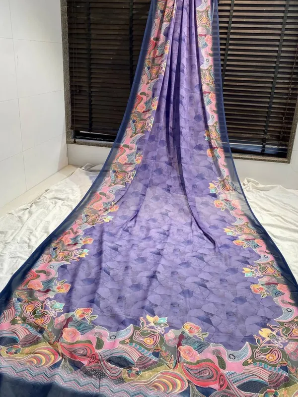 Purple_Pure_Georgette_Saree_Matching_Blouse_Piece_For_Women