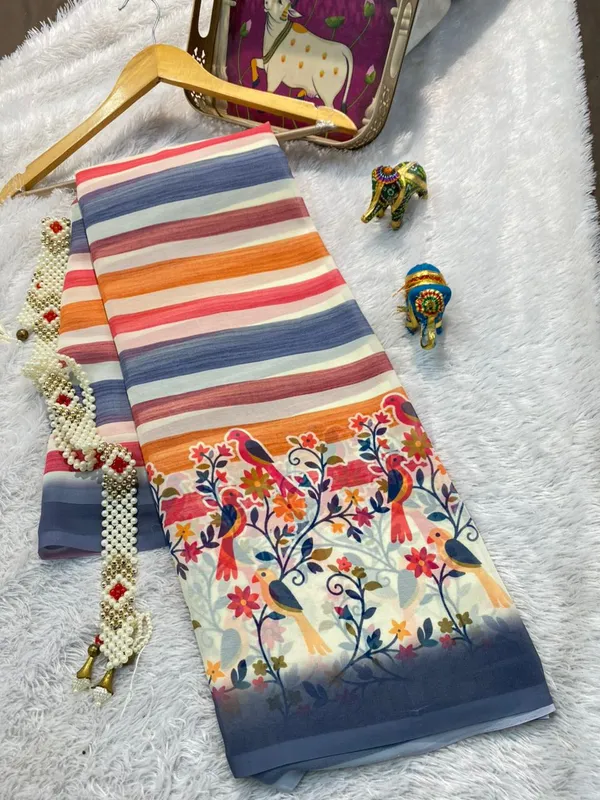 Pure_Georgette_Saree_Matching_Blouse_Piece_For_Women