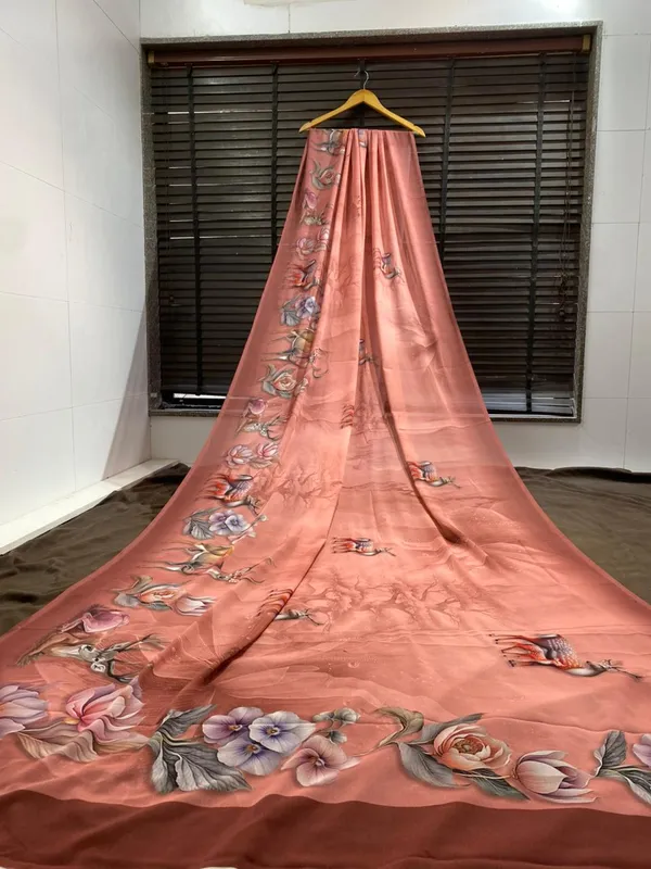 Pink_Pure_Georgette_Saree_Matching_Blouse_Piece_For_Women
