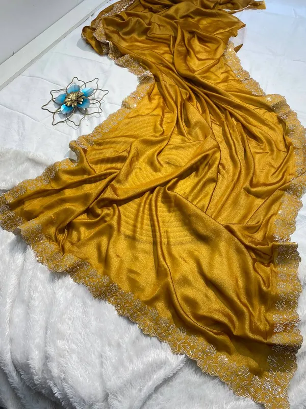 Mustard_Yellow_Mulberry_Silk_Saree_Matching_Blouse_Piece_For_Women