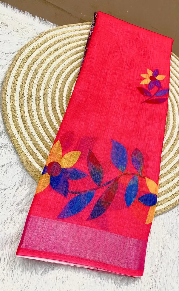 Pink_Pure_Jamdhani_Cotton_Saree_Matching_Blouse_Piece_For_Women