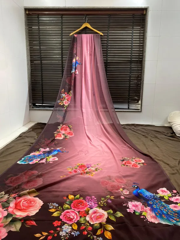 Mauve_Pure_Georgette_Saree_Matching_Blouse_Piece_For_Women