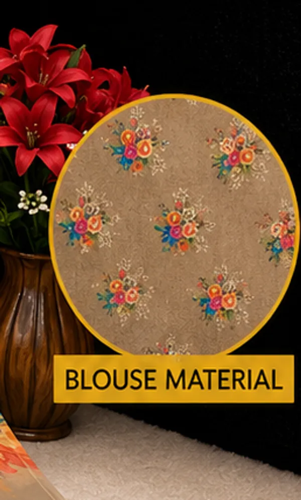 Beige_Pure_Georgette_Saree_Matching_Blouse_Piece_For_Women