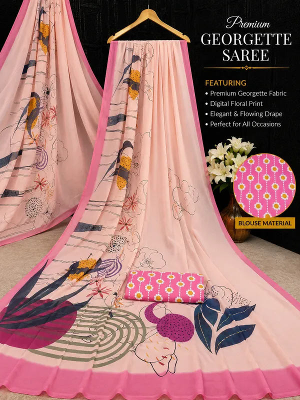 Pink_Pure_Georgette_Saree_Matching_Blouse_Piece_For_Women