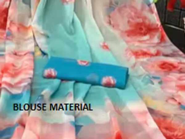 Sky_Blue_Pure_Georgette_Saree_Matching_Blouse_Piece_For_Women