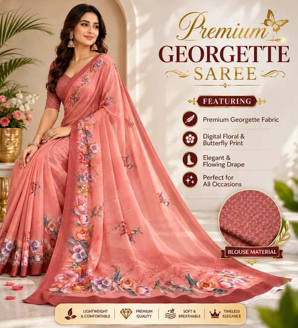 Pink_Pure_Georgette_Saree_Matching_Blouse_Piece_For_Women