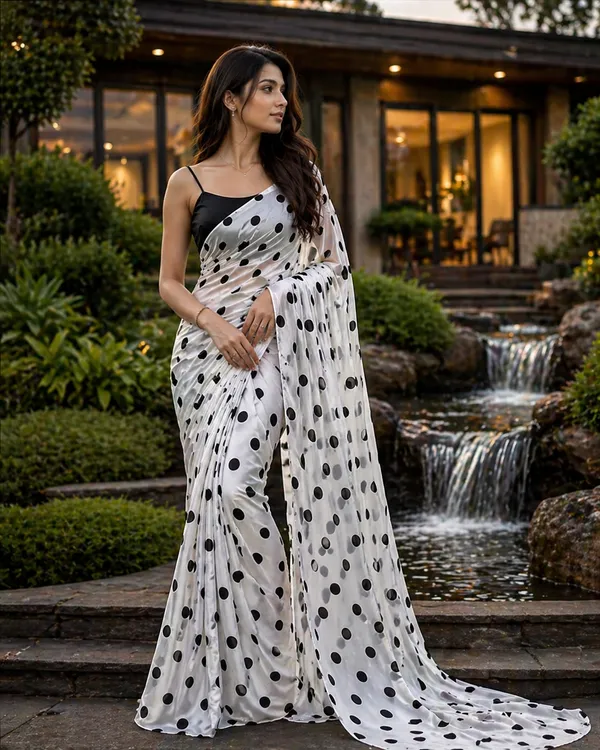 Off-White_And_Black_Moss_Silk_Crepe_Saree_Matching_Blouse_Piece_For_Women