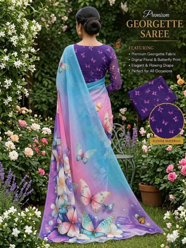 Pure_Georgette_Saree_Matching_Blouse_Piece_For_Women