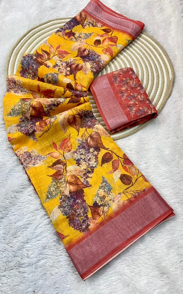 Yellow_Pure_Jamdhani_Cotton_Saree_Matching_Blouse_Piece_For_Women