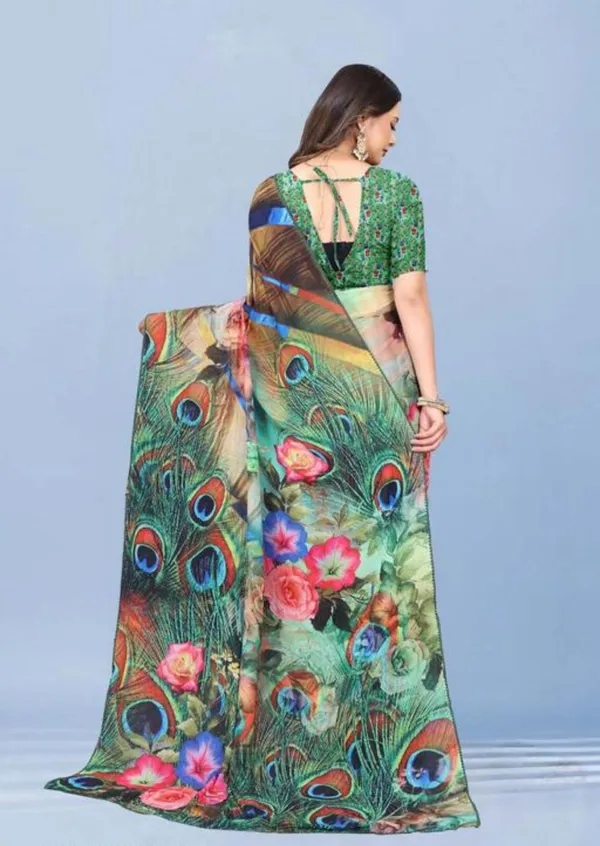 Pure_Georgette_Saree_Matching_Blouse_Piece_For_Women
