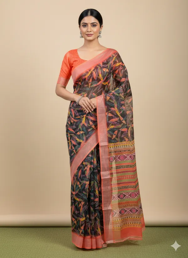 Pure_Jamdhani_Cotton_Saree_Matching_Blouse_Piece_For_Women