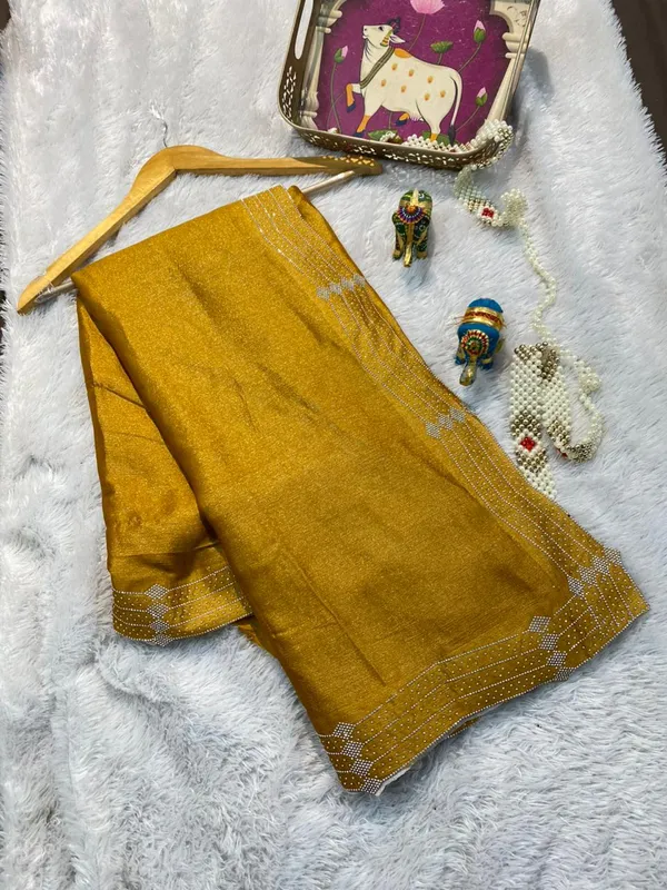 Mustard_Yellow_Mulberry_Silk_Saree_Matching_Blouse_Piece_For_Women