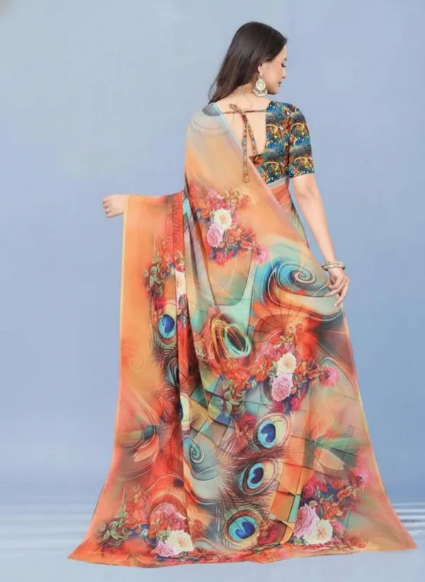 Pure_Georgette_Saree_Matching_Blouse_Piece_For_Women
