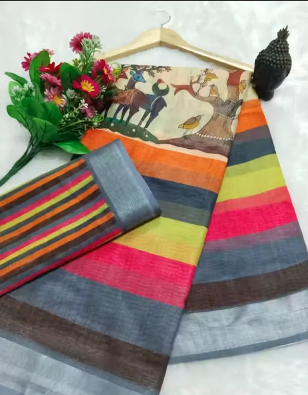 Pure_Jamdhani_Cotton_Saree_Matching_Blouse_Piece_For_Women