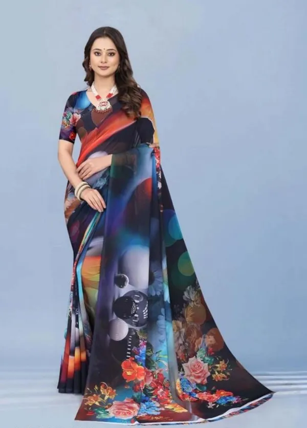 Pure_Georgette_Saree_Matching_Blouse_Piece_For_Women