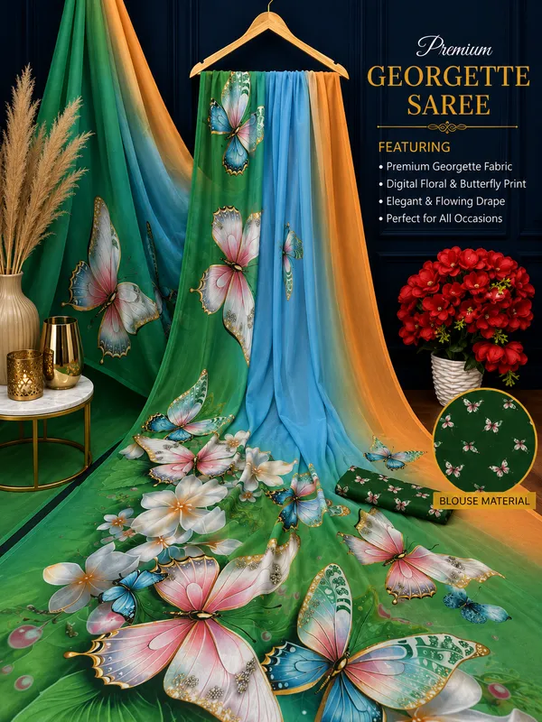 Pure_Georgette_Saree_Matching_Blouse_Piece_For_Women