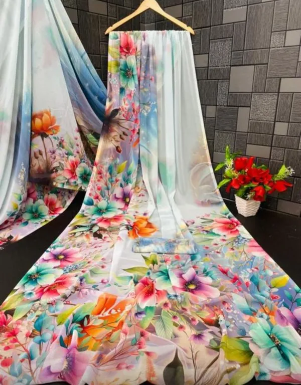 Pure_Georgette_Saree_Matching_Blouse_Piece_For_Women