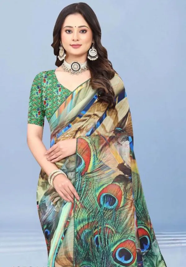 Pure_Georgette_Saree_Matching_Blouse_Piece_For_Women