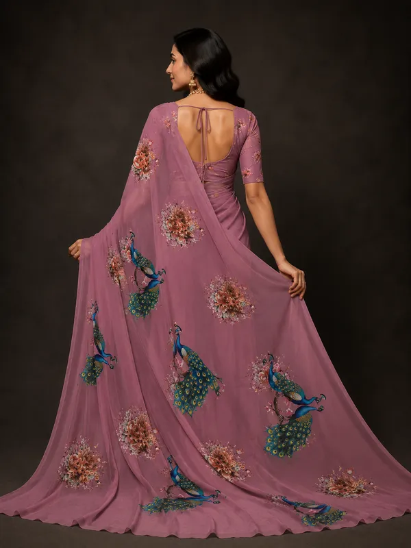 Mauve_Pure_Georgette_Sareematching_Blouse_Piece_For_Women