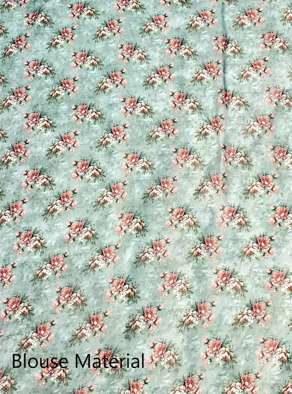 Mint_Green_Pure_Georgette_Saree_Matching_Blouse_Piece_For_Women