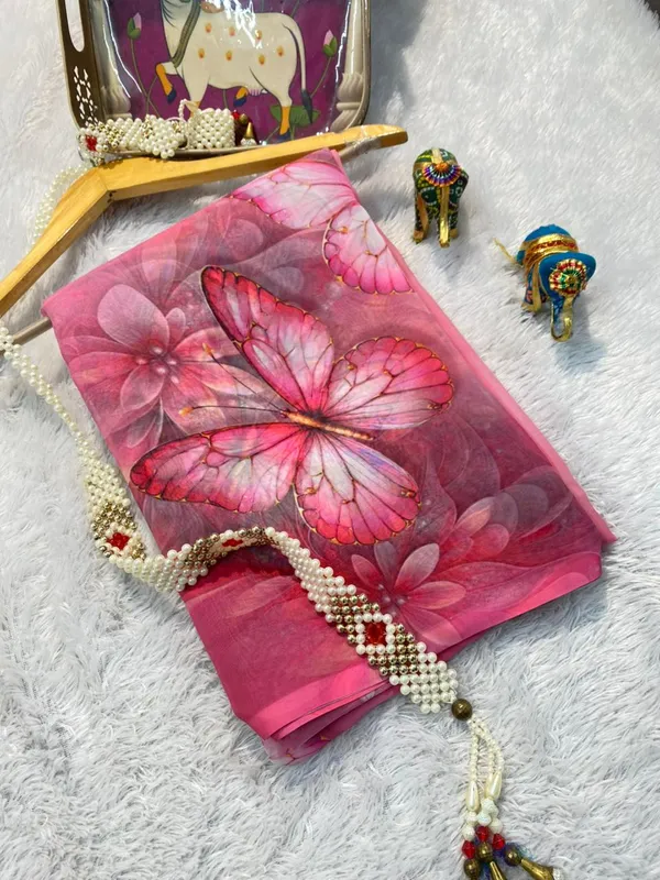 Pink_Pure_Georgette_Saree_Matching_Blouse_Piece_For_Women