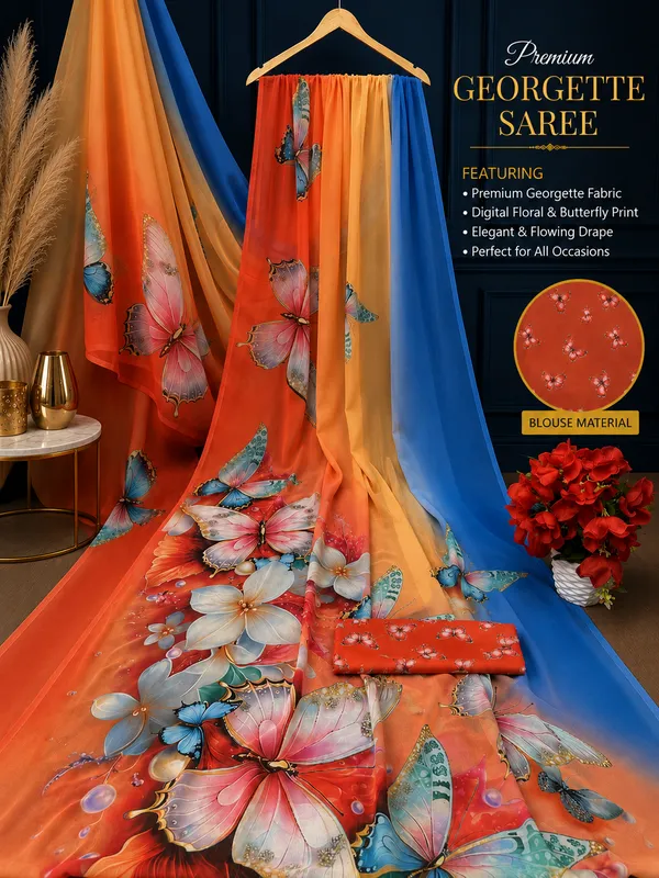 Pure_Georgette_Saree_Matching_Blouse_Piece_For_Women