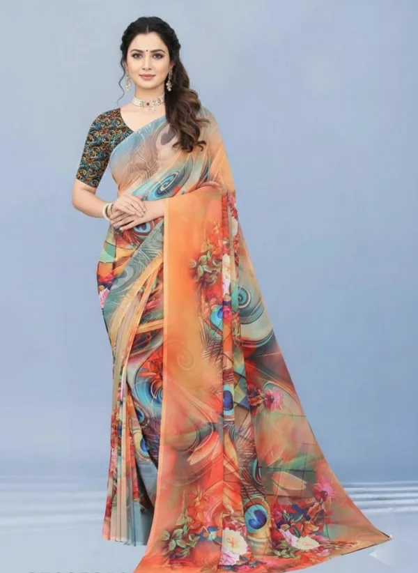 Pure_Georgette_Saree_Matching_Blouse_Piece_For_Women