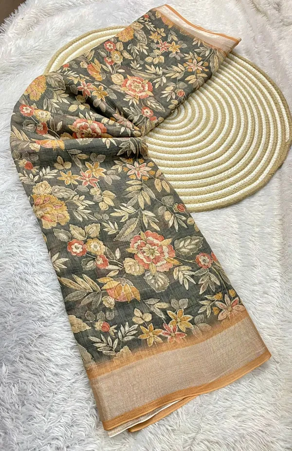 Grey_Pure_Jamdhani_Cotton_Saree_Matching_Blouse_Piece_For_Women