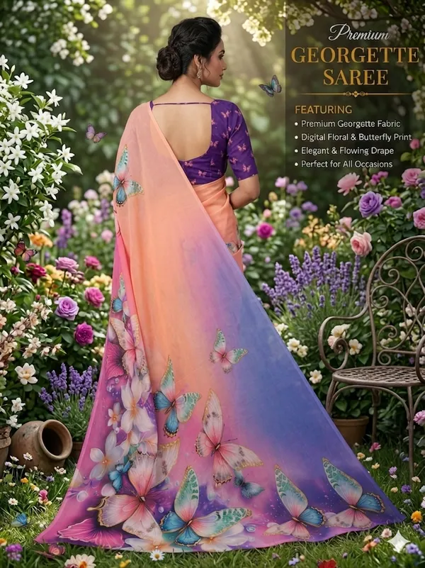 Pure_Georgette_Saree_Matching_Blouse_Piece_For_Women